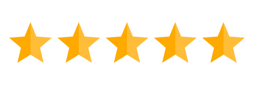 Five star rating from happy clients we've worked with