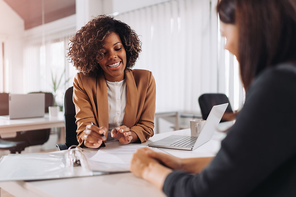 Diverse female professionals in an interview